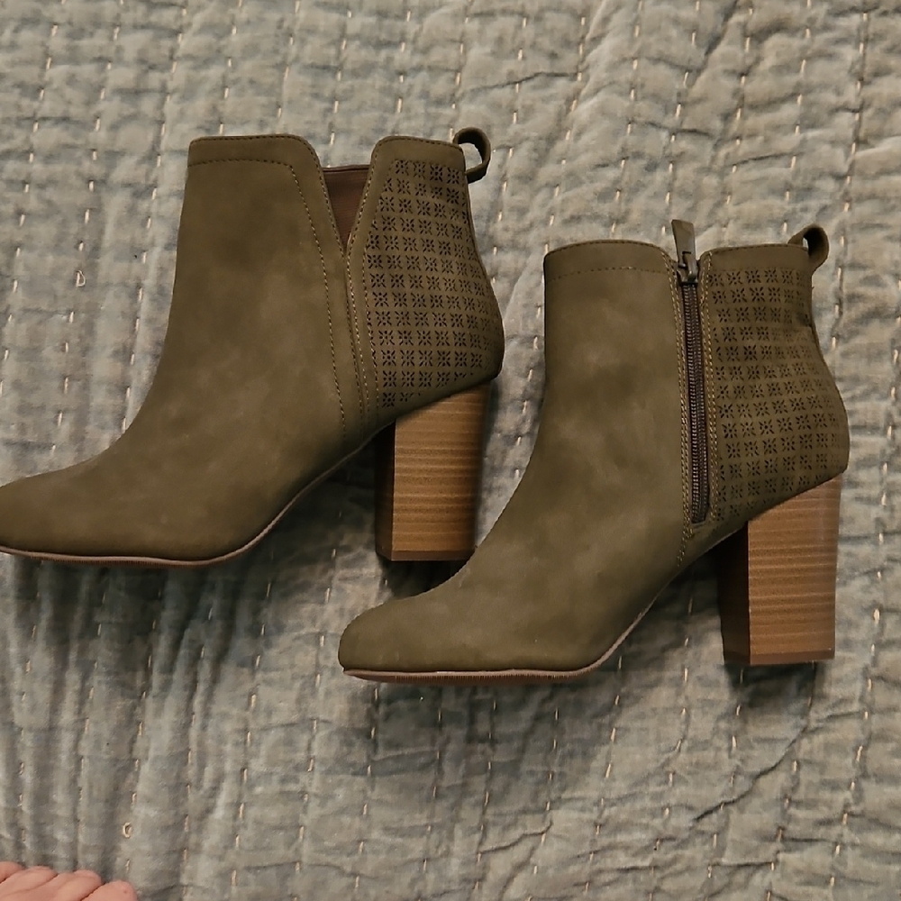 Torrid Green Ankle Booties with Side Zipper